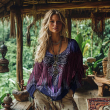 Load image into Gallery viewer, Women's Vintage Viking Tree Of Life Art Cotton And Linen Shirt
