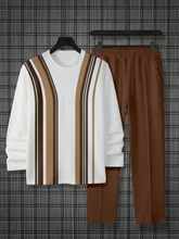 Load image into Gallery viewer, Men's Colorblock Round Neck Casual Sports Set 018