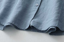 Load image into Gallery viewer, Casual Linen Stand Collar Three-quarter Sleeve Loose Shirt