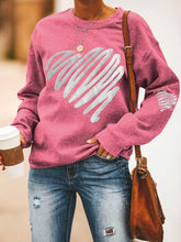 Load image into Gallery viewer, Women's Valentine's Day Heart Print Round Neck Sweatshirt