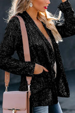 Load image into Gallery viewer, Long Sleeve Sequined Lapel Blazer