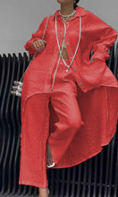 Load image into Gallery viewer, Women's Linen Back Cut-Out Shirt And Trousers Two-Piece Set