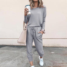 Load image into Gallery viewer, Plain Drawstring Casual Two-piece Outfits
