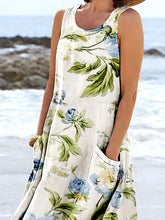 Load image into Gallery viewer, Women's Floral Art Print Pocket Casual Resort Comfort Maxi Dress