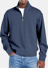 Load image into Gallery viewer, Men's Autumn Simple Vertical Strip Comfortable Zipper Long-sleeved Polo Shirt