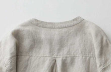 Load image into Gallery viewer, Casual Linen Stand Collar Three-quarter Sleeve Loose Shirt