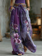 Load image into Gallery viewer, Vintage Embroidered Rose Floral Patchwork Pants