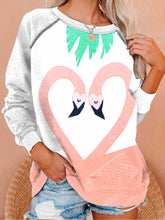 Load image into Gallery viewer, Women's Flamingo Valentine Print Casual Sweatshirt