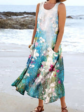 Load image into Gallery viewer, Women's Floral Art Print Pocket Casual Resort Comfort Maxi Dress