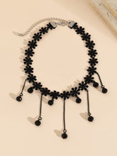 Load image into Gallery viewer, Halloween Gothic Dark Tassel Lace Choker