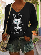 Load image into Gallery viewer, It&#39;s Fine I&#39;m Fine Everything Is Fine Long Sleeve Blouse