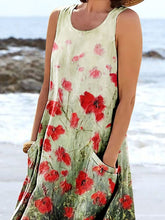 Load image into Gallery viewer, Women's Abstract Floral Art Print Pocket Casual Resort Comfort Maxi Dress