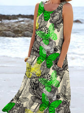 Load image into Gallery viewer, Women's Floral Butterfly Resort Tank Top with Pockets