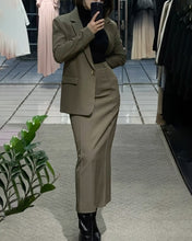 Load image into Gallery viewer, Commuter Lapel Blazer &amp; Overskirt Two-Piece Set