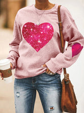 Load image into Gallery viewer, Women's Valentine's Day Glitter Love Heart Casual Sweatshirt