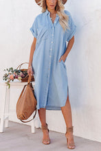 Load image into Gallery viewer, Rita Pocketed Tencel Button Down Midi Dress