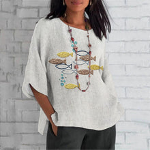 Load image into Gallery viewer, Japanese Carp Embroidery Art Linen Shirt