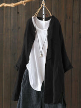 Load image into Gallery viewer, Women&#39;s Casual Pure Color Literary Cotton And Linen Shirt