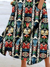 Load image into Gallery viewer, Women's Midcentury Hawaiian Patterns Print Pocket Dress
