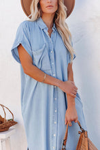 Load image into Gallery viewer, Rita Pocketed Tencel Button Down Midi Dress