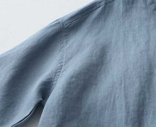 Load image into Gallery viewer, Casual Linen Stand Collar Three-quarter Sleeve Loose Shirt