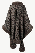 Load image into Gallery viewer, Leopard Print Fashionable Raw Edge Shawl Cape Cardigan