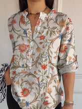 Load image into Gallery viewer, Lovely Floral  And Vine Pattern Printed Women's Casual Long Sleeve Comfortable Cotton Shirt