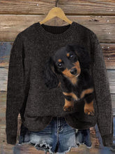 Load image into Gallery viewer, Long Haired Dachshund Dog Cozy Knit Sweater
