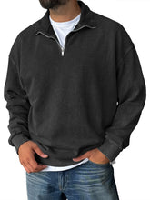 Load image into Gallery viewer, Men's Fashionable Retro Half-zip Stand Collar Casual Sweatshirt