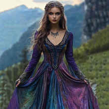 Load image into Gallery viewer, Vintage Viking Violet Gradient Celtic Pattern Comfy Tank Dress