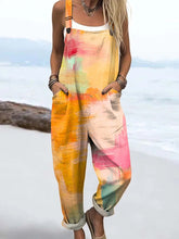 Load image into Gallery viewer, Women's Artistic Colour Rendering Print Casual Wide Leg Jumpsuit