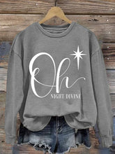 Load image into Gallery viewer, Women&#39;s Christmas Oh Night Divine Casual Long Sleeve Sweatshirt