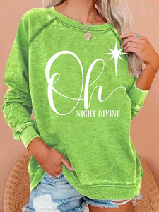 Women's Christmas Oh Night Divine Casual Long Sleeve Sweatshirt