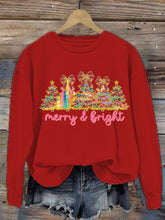Load image into Gallery viewer, Women's Christmas Tree Printed Crew Neck Sweatshirt