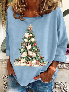 Women's Christmas Tree Print Casual Sweatshirt