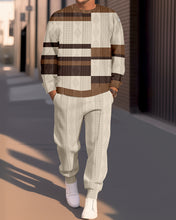 Load image into Gallery viewer, Men&#39;s Textured Jacquard Round Neck Casual Sports Set  016