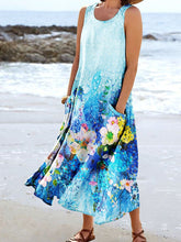 Load image into Gallery viewer, Women's Floral Art Print Pocket Casual Resort Comfort Maxi Dress