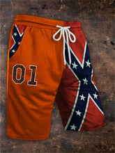 Load image into Gallery viewer, Men&#39;s Vintage 01 Rebel Flag Contrast Drawstring Shorts