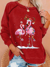 Load image into Gallery viewer, Women'S Christmas Flamingo Print Casual Sweatshirt