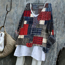 Load image into Gallery viewer, Japanese Sashiko Art Stitched Linen Blend Tunic