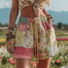 Load image into Gallery viewer, Women's Floral Patchwork Embroidered Casual Shorts