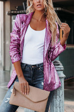 Load image into Gallery viewer, Long Sleeve Sequined Lapel Blazer