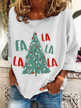 Load image into Gallery viewer, Women's Christmas Fa La La La La Christmas Tree Printed Casual Sweatshirt