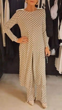 Load image into Gallery viewer, Women's Round Neck Long Sleeve Polka Dot Print Suit