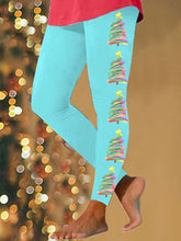 Load image into Gallery viewer, Women's Colorful Oil Painting Christmas Tree Print Leggings
