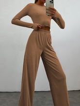 Load image into Gallery viewer, Fashion Casual Solid Color Slacks &amp; Slim Knit Two-Piece Set