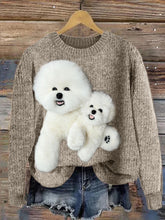 Load image into Gallery viewer, Fluffy Bichon Dogs Plush Cozy Knit Sweater