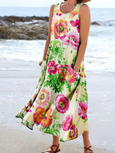 Load image into Gallery viewer, Women's Floral Art Print Pocket Casual Resort Comfort Maxi Dress
