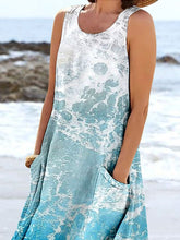 Load image into Gallery viewer, Women's Wave Ocean Art Print Pocket Casual Resort Comfort Maxi Dress