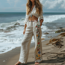 Load image into Gallery viewer, Resort Ethnic Print Loose Bohemia Style Trousers
